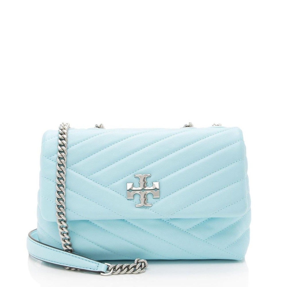 Tory Burch Light Blue Quilted Kira Shoulder Bag